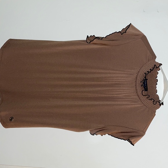 Adrienne Vittadini blouse, Brown, L - Picture 1 of 5